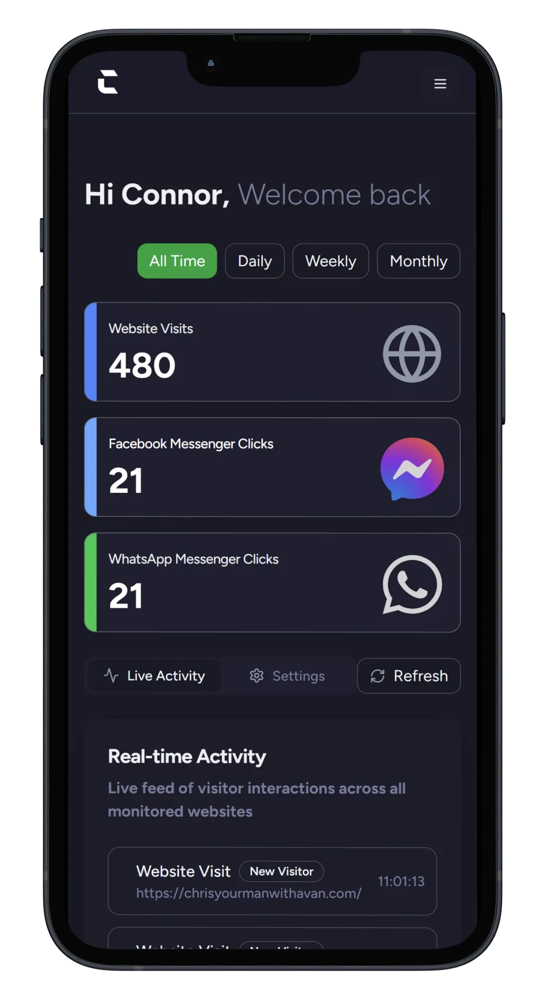 Mobile analytics preview